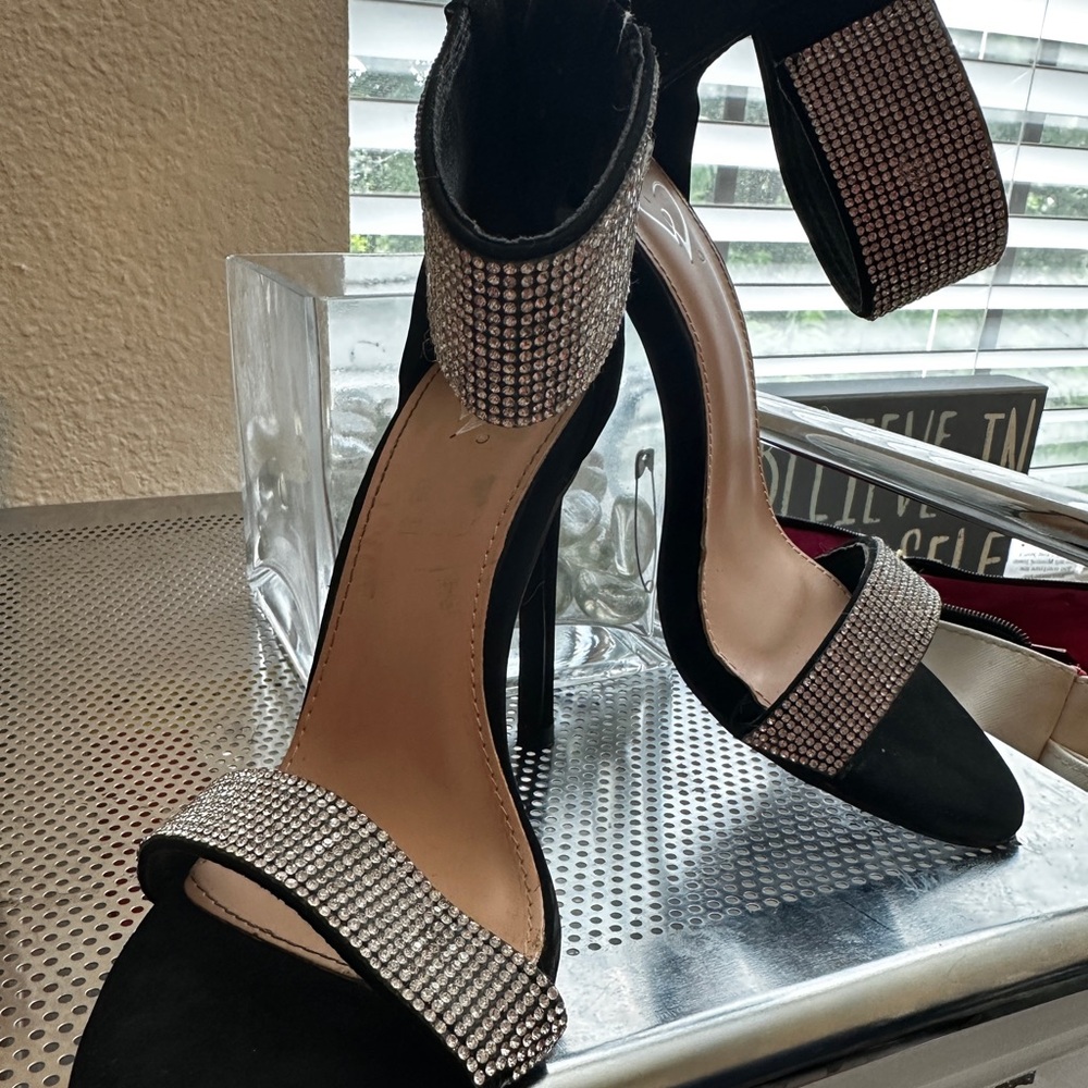Elegant Black and Silver Women's Heels